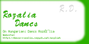 rozalia dancs business card